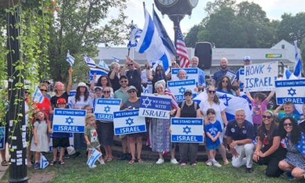 Local group rallies in Delmar against anti-Semitism and in support of Israel