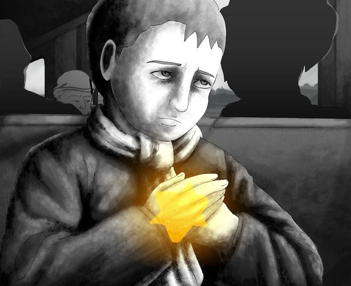 Holocaust survivor Yaacov Goldstein struggles to hide his Judaism in the partially animated documentary film Holocaust survivor Yaacov Goldstein struggles to hide his Judaism in the partially animated documentary film